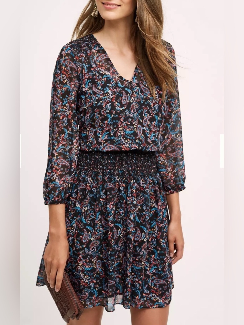Anthropologie, Vanessa Virginia, Daytripper mini dress. Paisley pattern size M